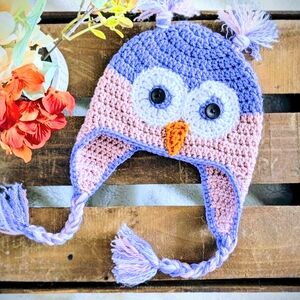 Crochet Owl Hat with Tassels